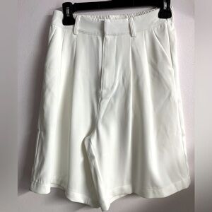Tarde Women’s Dressy/Casual Bermuda Shorts, Small, Ivory White, High Waisted NWT